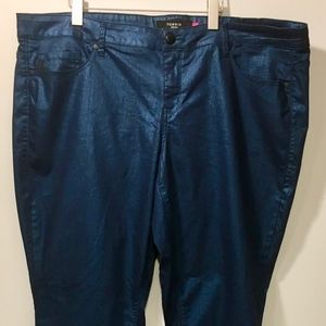 Torrid Womens Jeans Blue Metallic Denim Plus Size
